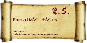 Marsalkó Sára névjegykártya