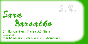 sara marsalko business card