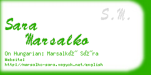 sara marsalko business card